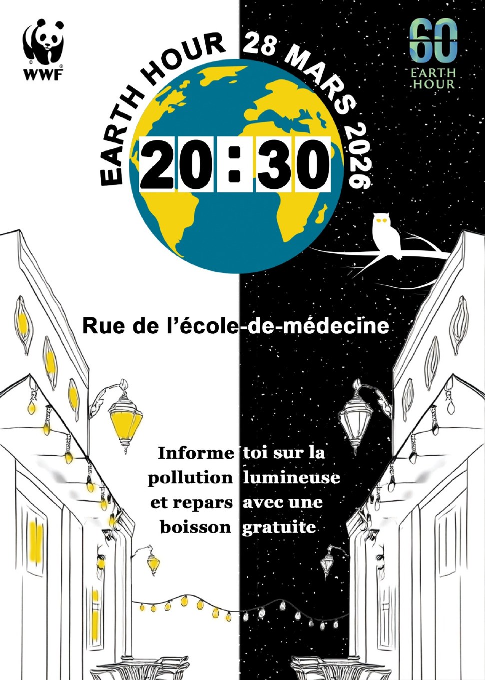 Affiche de l’Earth Hour, 28 mars 2026